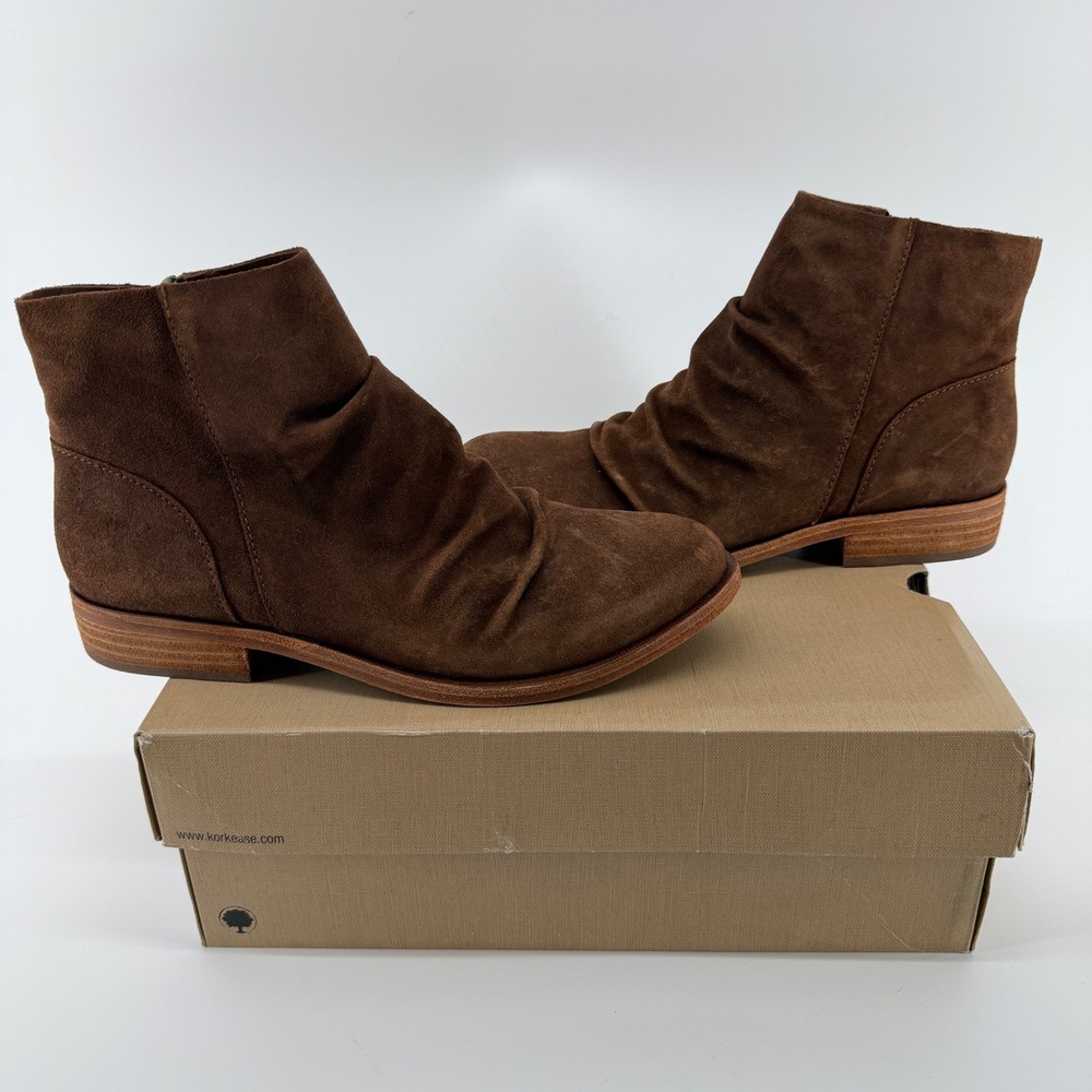 Kork-Ease Giba Brown Siena Suede Slouchy Ankle Boots K62206 Womens 8